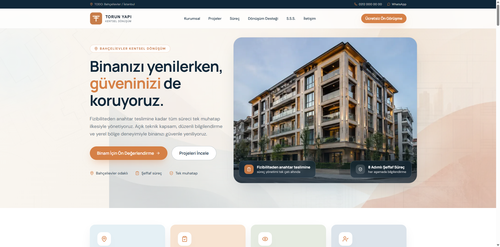 Eren Yapı İnşaat web sitesi önizlemesi